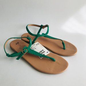 H&M Emerald Green Faux Leather Sandals